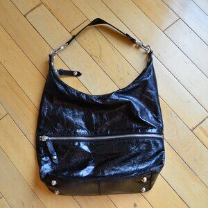 Hobo International Womens Black Shiny Shoulder Purse The Original